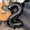 Balões de Aniversário Pretos Série Black Tamanho Grande Estilo Ins para Meninas, Adereços para Fotos, Decoração de Cena Externa para Festa de Primeiro Aniversário