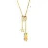 Estilo Ins Coreano Cadena para Clavícula Deslizante de Acero Inoxidable Múltiples Estilos Color Acero Dorado Colgante de Circonita Collar Apilable En Stock