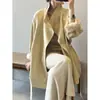 Gabardina retro de longitud media estilo francés para mujer, nueva colección primavera/otoño 2026, corte holgado, cintura ceñida, casual, cuello alto