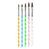 Pincel para arte de uñas transfronterizo 5 juegos de pelo de visón sintético pluma de cristal pluma de pintura tallada pluma de fototerapia acrílica venta al por mayor