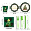 Decoración Navideña Suministros para Fiestas Vajilla Desechable Platos de Papel Vasos de Papel Servilletas de Papel Decoración de Escena Venta al por Mayor