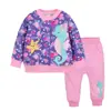 Suéter de otoño nuevo transfronterizo material ropa de bebé y niño traje de dos piezas cuello redondo jersey traje informal [al por mayor]]