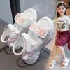 Sandálias Infantis, Estilo Coreano de Verão, Novas, Esportivas, Abertas na Ponta, com Solado Macio, Sapatos de Praia para Crianças Maiores, Meninas Pequenas e Estudantes