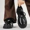 Zapatos de trabajo 2026 nuevos para hombre superficie de cuero puntera grande caña baja con cordones suela gruesa zapatos que aumentan la altura zapatos Derby retro desgastados