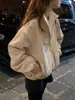 Jaqueta Reversível Estilo Coreano Fan Sun XH Outerwear Dongdaemun Outono Nova Chegada Gola Alta Zíper Jaqueta de Lã Feminina