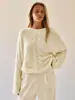 Colección europea y americana transfronteriza otoño/invierno 2026: suéter casual de punto trenzado, ajuste relajado, imitación de visón para mujer