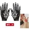 Adesivos de Tatuagem Pintados à Mão Transfronteiriços, Adesivos de Máscara para Mãos, Modelos Vazados, Adesivos de Tatuagem Personalizados com Renda Floral, Modelos de Pasta de Henna