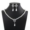 Joyería de Celebridad de Internet Nuevo Set de Gota de Perla Collar Aretes Set de Dos Piezas Nicho Lujo Accesible Moda Joyería Coreana