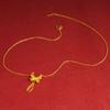 Pulseira de ouro de areia do Vietnã para mulheres Escape Princess Long-standing Bow Pendant Necklace Summer High-end New Chinese Style