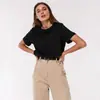 Camiseta Básica Casual de Algodão Puro Transfronteiriça Manga Curta Cor Sólida Gola Redonda Nova de Verão Versátil para Todas as Ocasiões Roupa de Casal para o Trabalho