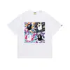 Camiseta Casual Redonda com Estampa Personalizada Transfronteiriça 2024 para Homens e Mulheres Casais Manga Curta Solta