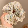 Dulce Liga para el Cabello Scrunchie para Mujeres, Satén de Alta Gama Estilo Coreano Versátil Cuerda para el Cabello, Suave Encaje Lunares Accesorio para el Cabello, Pañuelo Cuadrado para la Cabeza