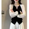 Camisa Elegante de Manga Longa com Recorte de Chiffon para Outono - Novo Estilo 2026