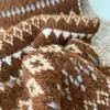 Bufanda de Mezcla de Lana Suave y Cera Azul Marino Atmósfera Invernal Aclaradora Bufanda Corta Cálida Estilo Fair Isle para Mujer Otoño e Invierno