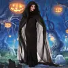 Disfraz de Halloween, Disfraz de Fantasma Femenino Alma Errante en la Noche Oscura, Túnica Negra de Bruja Muerte, Fiesta de Carnaval en Club Nocturno