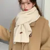 Bufanda Gruesa Roja de Año Nuevo para Mujer Invierno Navidad Bufanda de Lana Tejida Estilo Coreano Versátil Engrosada Cálida Tendencia Estudiante