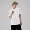 Camiseta Versátil Casual Holgada de Algodón Pima 100 Piezas Verano Amoníaco Líquido Doble Cara Mercerizado Algodón Puro Color Sólido Manga Corta Cuello Redondo para Hombre