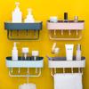 Nuevo estante de almacenamiento para inodoro de dos colores para el hogar, con 4 ganchos, multifuncional, para baño, con ventosa de pared y sin perforaciones.