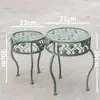Taburete Pequeño Soporte para Flores de Hierro Forjado, Soporte Elevado para Macetas, Escalera Retro Campestre Europea Desgastada Soporte para Flores