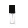 Botella de perfume de vidrio esmerilado de 30 ml para emulsión. Botella cuadrada de prensa para base de maquillaje Essence de 20 ml.