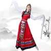 Nuevo Traje de Danza de Xizang para Mujer, Falda Larga con Mangas de Agua, Estilo Étnico Adulto Minoría Estilo Xizang Falda de Gran Vuelo