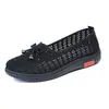 Grulla de Almohada Blanca 2026 Estilo Nuevo Zapatos de Tela del Viejo Pekín para Mujer Verano Zapatos para Abuela Malla Transpirable Suela Gruesa Zapatos para Madre Anti