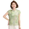 Nuevos Estilos de Tops de Manga Corta para Mamás, Ropa Fina de Verano Estilo Vintage para Mujeres de Mediana Edad y Mayores, Camiseta de Verano Ajustada