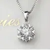 Joyería Minimalista de Moda con Circonita al por Mayor Collar Coreano de Moda de Cuatro Hojas para Mujer Colgante de Manzana Colgante Único Cadena para Clavícula de Copo de Nieve