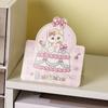 Tarjeta de felicitación de animales de dibujos animados, niña, corazón, cachorro, ins, tarjeta pequeña, regalo, tarjeta de felicitación doblada a la mitad, tarjeta de felicitación, tarjeta con mensaje de bendición