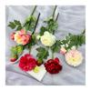 Nueva peonía de 2 cabezas flor artificial transfronteriza decoración de ventana de hotel para boda flor falsa fila de flores para pasillo de boda flor falsa
