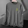 Seleção PremiumCamiseta Térmica Masculina de Manga Longa com Gola Alta Meia-Calça e Forro de Fleece Dupla Face, Roupa Íntima Térmica da Moda