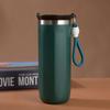 Copo de Café Isolado a Vácuo de Aço Inoxidável 304, Aparência Premium, Portátil, com Corda, Montável em Carro, para Esportes ao Ar Livre, Copo de Água