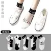 Calcetines de Seda Cristalina para Mujer de Primavera y Verano, Calcetines Cortos Tipo Invisible, Base de Algodón, Absorbentes de Sudor, Transpirables, Calcetines de Seda Transparentes para Mujer Estilo Cartoon Ins