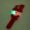 Decoración de Pulsera Infantil con Luces Reno Navideño Anciano Círculo de Palmada Brillante Círculo de Presión Adorable Tela de Decoración Navideña