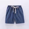 Calças infantis Verão Calças de praia quente para meninos e meninas Shorts infantis finos casuais de cor sólida de algodão e linho para bebês pequenos e médios