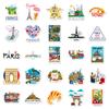 50 Tarjeta de Viaje Francia Francesa Paisaje Exterior Dibujo Animado Decoración Impermeable Pegatinas para Manual de Computadora Venta al por Mayor