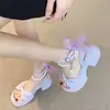 Sandalias de Lazo para Mujer Verano 2025 Moda de Celebridad de Internet Elegante Estilo Hada de Perlas Sandalias Pequeñas de Una Tira