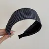 Diadema de Mezclilla Azul a Cuadros Estilo Coreano de Ala Ancha, de Moda y Versátil, Diadema Pequeña que Muestra la Cara, Accesorio para el Cabello, Nuevo Estilo Primavera y Verano 2025