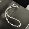 Collar de Perlas Irregulares de Agua Dulce Natural Estilo Francés Barroco Irregular Pétalo Escalonado para Mujer, Cadena Corta de Lujo para Clavícula