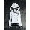 Sudadera con capucha y cremallera con estampado de calaveras estilo callejero europeo y americano para mujer, chaqueta cárdigan holgada, top al por mayor