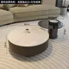 Mesa de Centro Redonda de Pizarra para Sala de Estar, Mesa Negra Minimalista Moderna de Lujo Ligero para Varios Tamaños, Minimalista Italiano Metabo