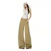 OOTD do 26º Dia!|Primavera 2026 Novo Macacão Khaki Jeans Wide-Leg Design Solto Calça Cimitarra