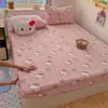Juego de 3 Piezas de Sábana Bajera Ajustada Gruesa de Vellón de Leche Cálido para Otoño e Invierno 1.5m 1.8m Cubre Cama de Vellón de Coral Antiestático y Amigable con la Piel Antideslizante