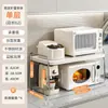 Estante de Almacenamiento para Horno de Microondas de Acero Inoxidable Cocina Electrodomésticos Horno Olla Arrocera Estante de Almacenamiento Extraíble Encimera