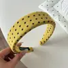 Faixa de Cabelo Verão Estilo Coreano Dopamina Colorida Bolinhas Faixa de Cabeça Alta Caveira Topo Faixa de Cabeça Fina de Luxo Prendedor de Cabelo Acessórios de Cabelo Headwear para Mulheres