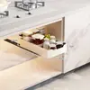 Estante de almacenamiento de cocina extraíble, caja de almacenamiento de especias tipo cajón para el interior del gabinete, cesta extraíble estrecha para el gabinete profundo debajo del fregadero