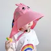 Chapéu Protetor Solar Infantil Verão Sombra Anti-UV Xale Chapéu de Proteger o Pescoço Chapéu Fofo de Aba Larga com Topo Aberto para Meninos e Meninas Bebês
