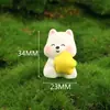 Lindo Perrito Blanco Musgo Micro Paisaje Creativo Dibujo Animado Cachorro Decoración Accesorios Mini Coche Adornos de Escritorio