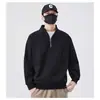 Sudadera Simple con Media Cremallera Estilo Japonés Transfronteriza Moda Harajuku Tendencia Perezosa Versátil Artística Popular Nuevo Estilo