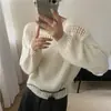 Suéter de Punto Hueco de Capas Perezosas con Mangas Largas para Mujer 2026 Otoño Nuevo Estilo Holgado Adelgazante Capa Interior Ropa Exterior Suéter Top